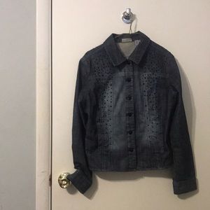 Chico’s Platinum Denim Jacket-Size 1